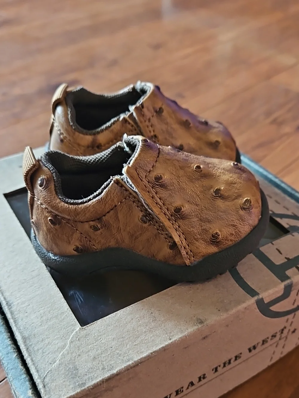 Cowbaby Leather Upper And Sole Boot Roper Toddler Brown Slip-On Shoes